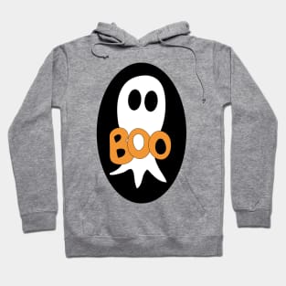 Cute Halloween ghost cartoon with BOO text Hoodie